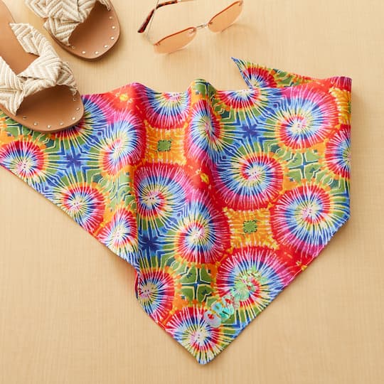 12 Pack: Tie-Dye Swirl Cotton Bandana by Make Market®